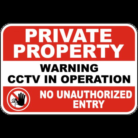 Private Property Warning CCTV In Operation Sign